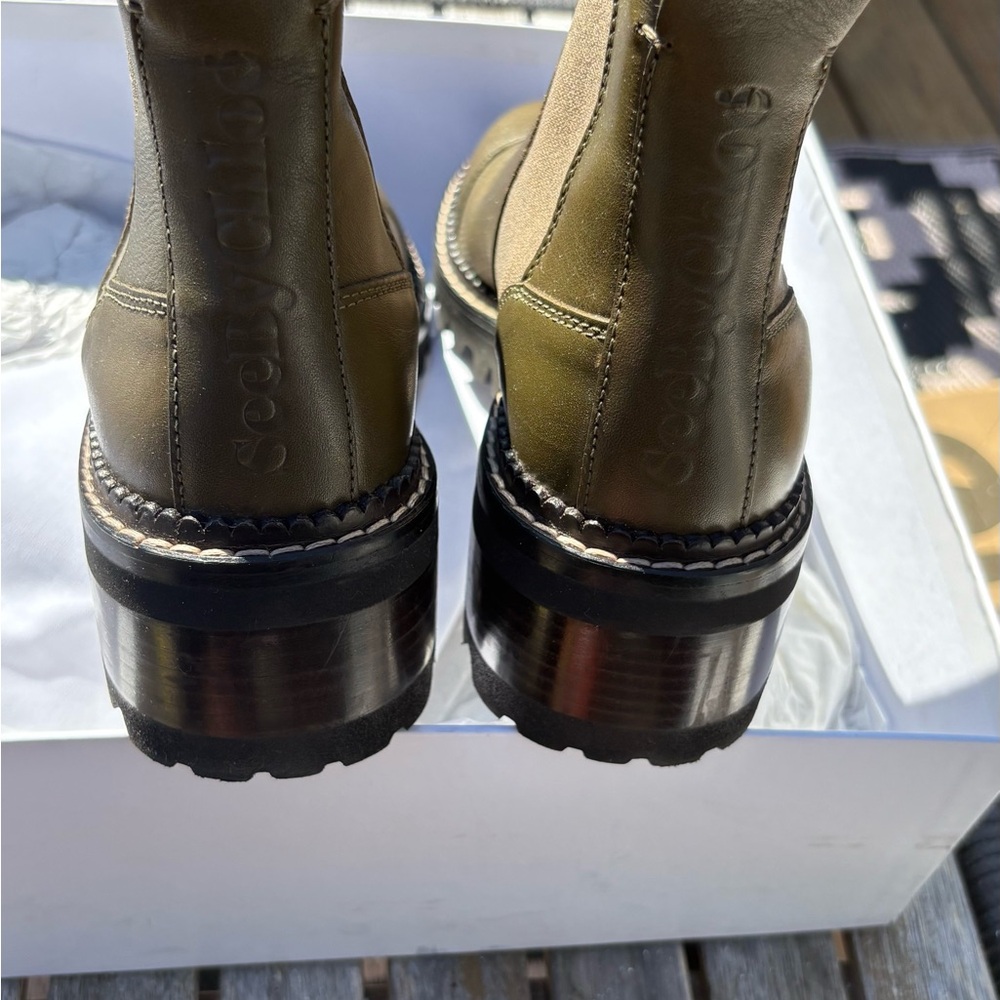 See By Chloe Women's Mallory Chelsea olive Green  Boots size 39